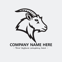 Head of goat illustration black and white for logo company vector image
