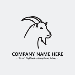 Head of goat illustration black and white for logo company vector image
