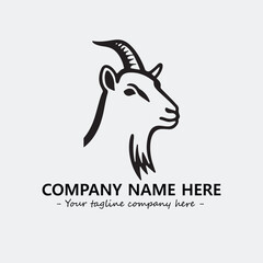Head of goat illustration black and white for logo company vector image
