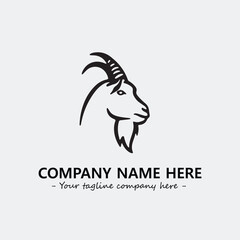 Head of goat illustration black and white for logo company vector image

