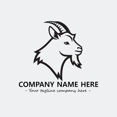 Head of goat illustration black and white for logo company vector image
