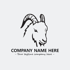 Head of goat illustration black and white for logo company vector image
