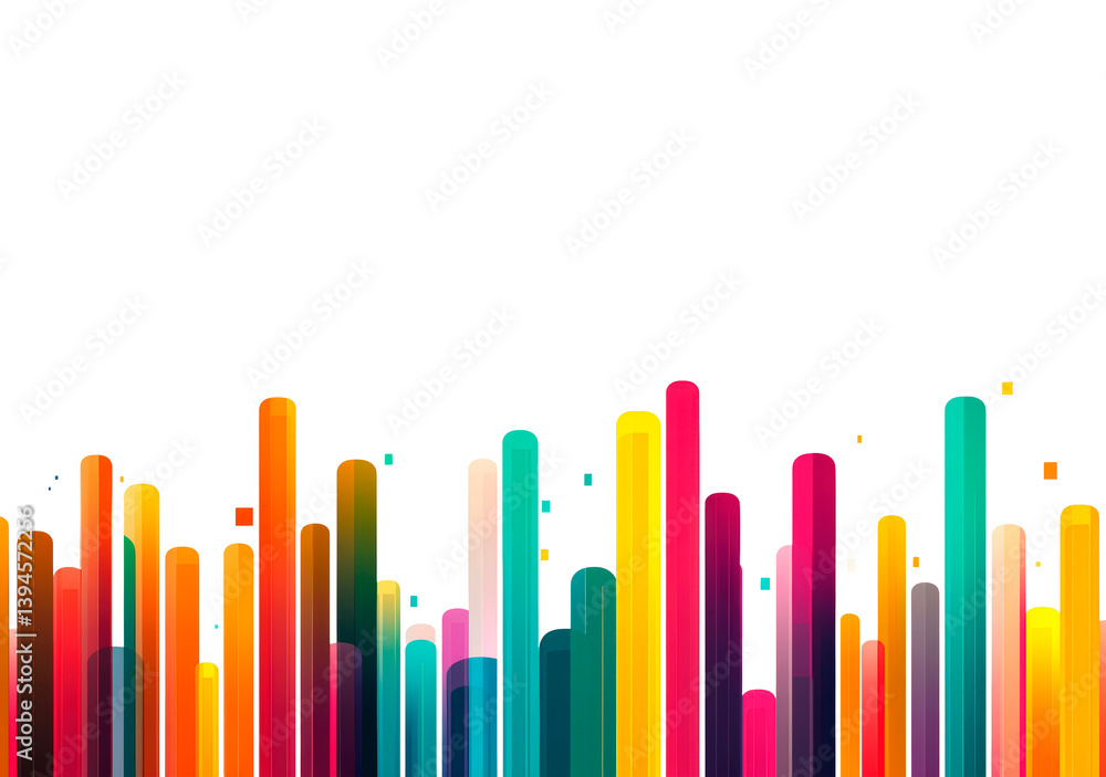 Poster vibrant vertical bars in various colors create an abstract pattern