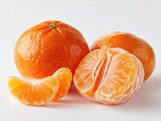 A fresh, juicy tangerine is presented in a photorealistic style, showcasing the vibrant orange segments, inviting the viewer to experience the refreshing taste of nature's citrus delight.