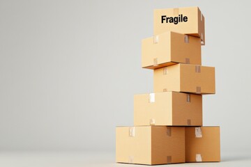 Obraz premium Stack of cardboard boxes