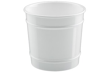 Elegant White Bucket Container with Ribbed Design on a White Background