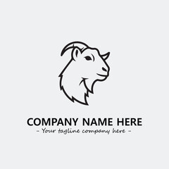 Head of goat illustration black and white for logo company vector image
