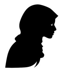 Arab girl silhouette isolated on white background. Arab girl icon vector illustration design.