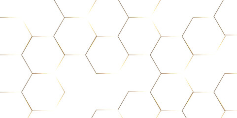 Abstract hexagon white background with shadow .golden background Futuristic blue neon honeycombs. Modern technology design. Vector illustration.	
