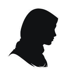 Arab girl silhouette isolated on white background. Arab girl icon vector illustration design.