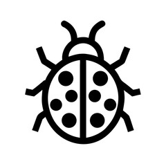 Obraz premium Ladybug Icon in Minimalist Style with Black and White Colors 