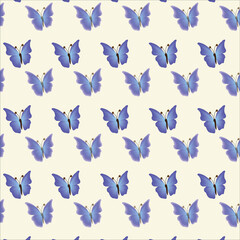 Blue butterfly vector pattern background