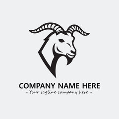 Head of goat illustration black and white for logo company vector image
