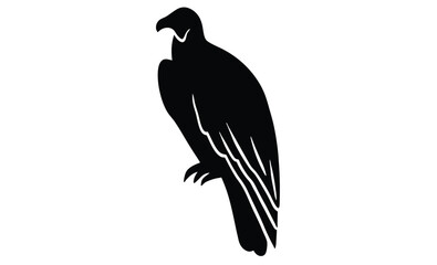 turkey vulture vector art silhouette, Turkey vulture silhouette vector flat illustration design