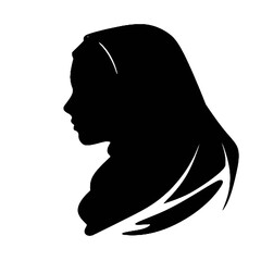 Arab girl silhouette isolated on white background. Arab girl icon vector illustration design.