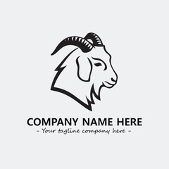 Head of goat illustration black and white for logo company vector image
