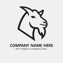 Head of goat illustration black and white for logo company vector image
