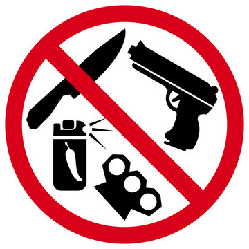 No guns or weapon sign, vector illustration, isolated on a white background.