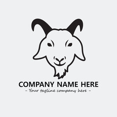 Head of goat illustration black and white for logo company vector image
