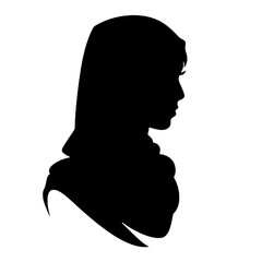 Arab girl silhouette isolated on white background. Arab girl icon vector illustration design.