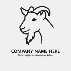 Head of goat illustration black and white for logo company vector image

