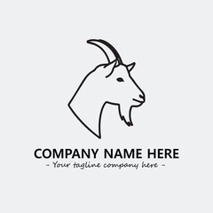 Head of goat illustration black and white for logo company vector image
