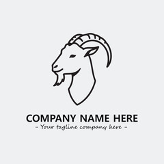 Head of goat illustration black and white for logo company vector image
