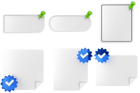 3d pin sticky note paper text box