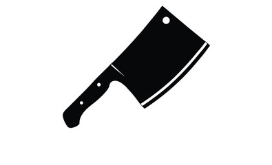 Cooking meat cleaver icon silhouette, Cooking kitchen meat cleaver silhouette icon vector illustration design on white background. 