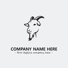 Head of goat illustration black and white for logo company vector image
