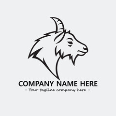 Head of goat illustration black and white for logo company vector image

