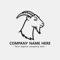 Head of goat illustration black and white for logo company vector image
