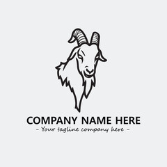Head of goat illustration black and white for logo company vector image
