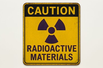 Fototapeta premium Caution sign warning about the presence of radioactive materials in a hazardous area