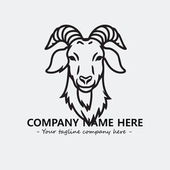 Head of goat illustration black and white for logo company vector image
