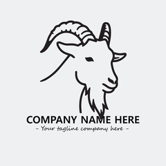 Head of goat illustration black and white for logo company vector image
