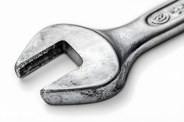 Large Steel Wrench Isolated on White