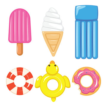 Cute summer floaties top view design