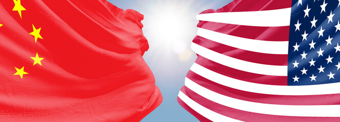 American and China flags American Trade War	