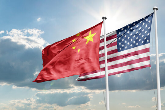 American and China flags American Trade War	