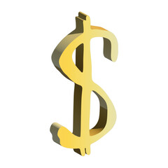 Obraz premium 3d dollar currency symbol. Single element for design