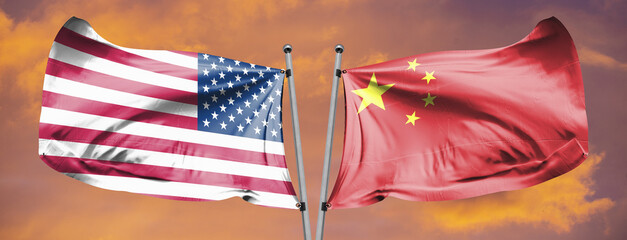 American and China flags American Trade War