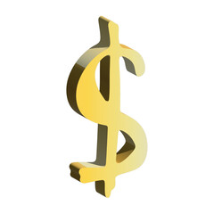 3d dollar currency symbol. Single element for design