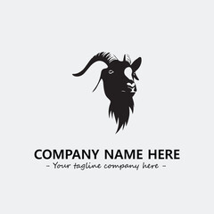 Head of goat illustration black and white for logo company vector image
