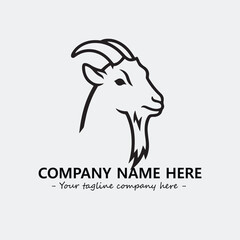 Head of goat illustration black and white for logo company vector image
