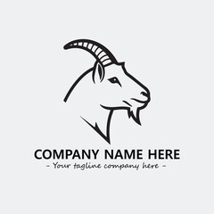 Head of goat illustration black and white for logo company vector image
