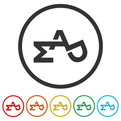 Word MAD logo. Set icons in color circle buttons