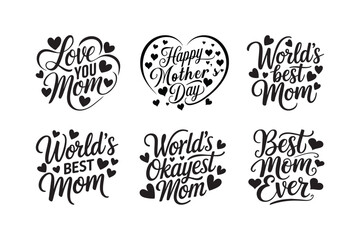 Happy Mother's Day, SVG bundle, Mother's Day typography t shirt design, hand lettering vector 
