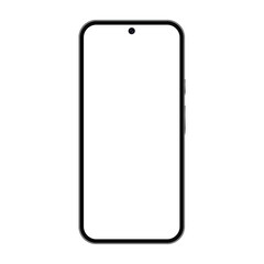 Realistic smartphone mockup. Mobile phone vector with isolated on white background. Device front view. 3D mobile phone with shadow. Realistic, high quality smart phone mockup for ui ux presentation.