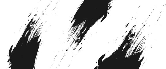 Abstract Black And White Brush Strokes Painting. 